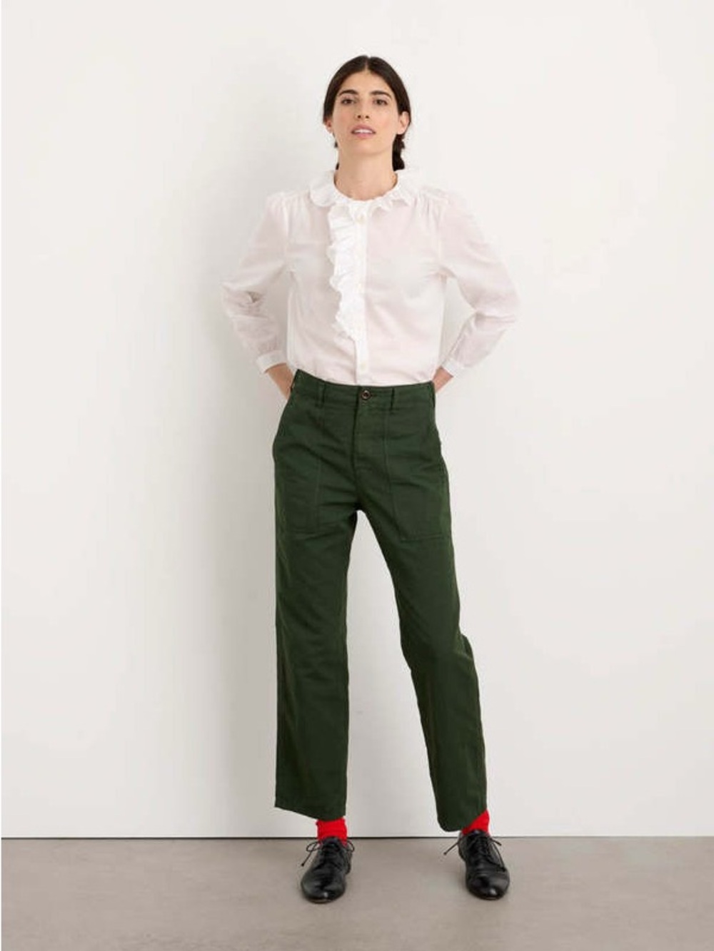 Alex Mill Pants Womens Neil Utility Straight Leg Pants in Pine Needle Size 8